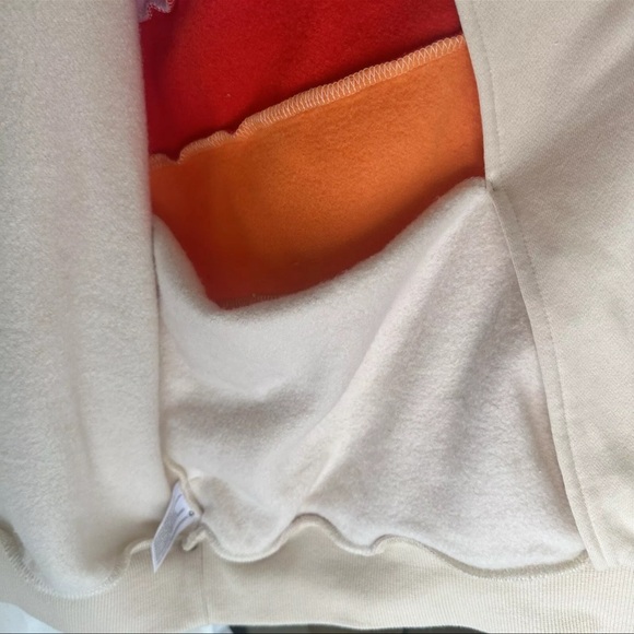 Lego Sweater Women’s Size 1X Tan Pink Red & Orange Zip Up New With Tags - Picture 7 of 8